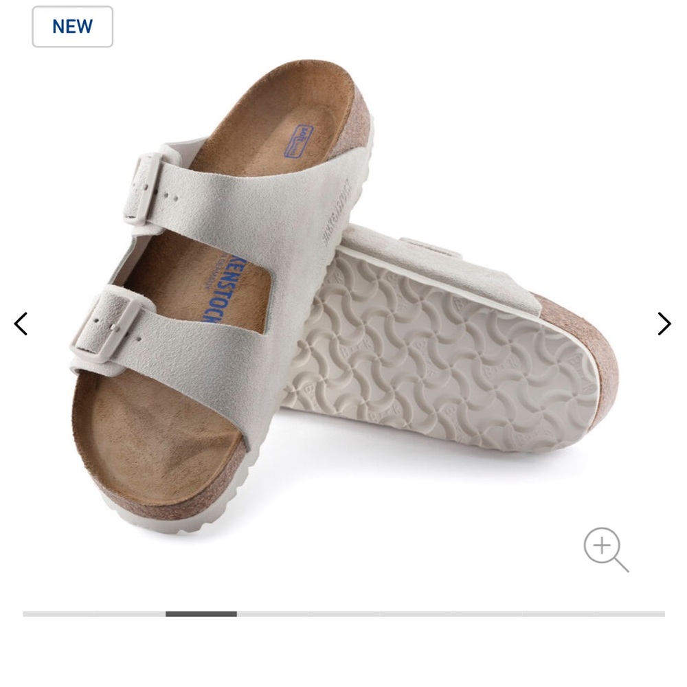 Brand new in the box white Birkenstock suede sandals